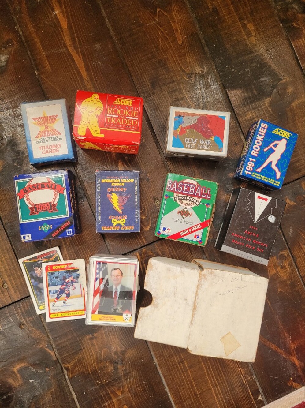 1990s Cards Sets Baseball Hockey Gulf War Desert Sheild World Series Trivia